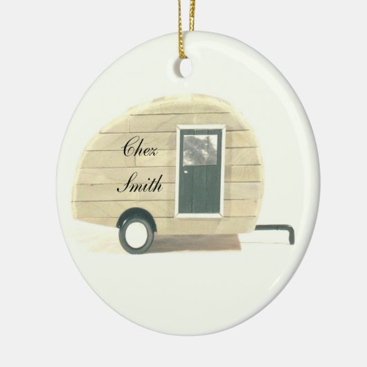 Kleine traankaravaan casa keramisch ornament (Links)