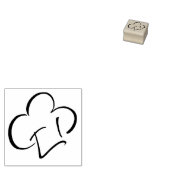 Kleine traditionele chefshoed - Fluffy ronde vorm Rubberstempel (Gestempeld)