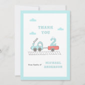 Kleine trein jongens verjaardag dank je kaart (Voorkant)