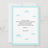 Kleine trein jongens verjaardag dank je kaart (Achterkant)