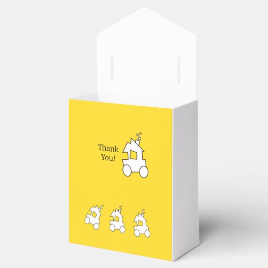 Kleine trein verjaardag bedankdoosjes (Geopend)