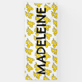 Kleine Trein Verjaardag Eenvoudige Naam Banner (Verticaal)