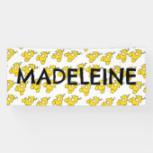 Kleine Trein Verjaardag Eenvoudige Naam Banner (Horizontaal)