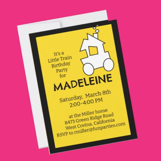 Kleine trein verjaardagsfeestje kaart