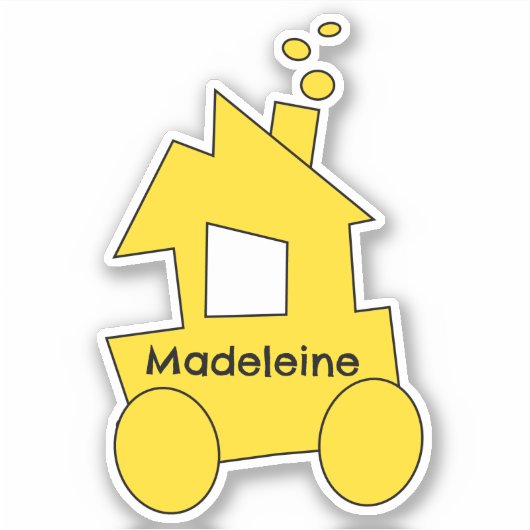 Kleine trein verjaardagsfeestje sticker (Voorkant)