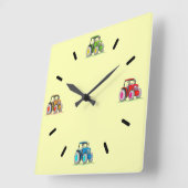 Kleine trekkers, Lemon Acrylwandklok Vierkante Klok (Hoek)