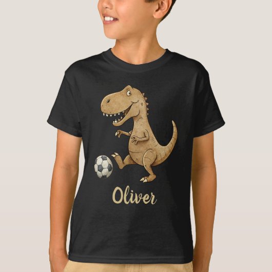 Kleine Trex speelt voetbal Persoonlijk T-shirt (Voorkant)