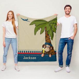 Kleine tropische aap fleece deken