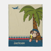 Kleine tropische aap fleece deken (Voorkant)