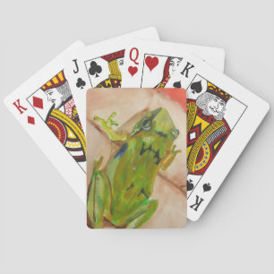 Kleine tropische kikker pokerkaarten