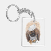 Kleine Tuffy Zeeman Pekingees Hond Sleutelhanger (Voorkant Links)