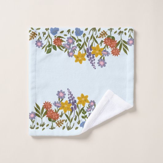 kleine tuin bloemen grens bad handdoek (Wasdoekje)