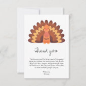 Kleine Turkije Herfst Baby shower dank u kaart (Voorkant)