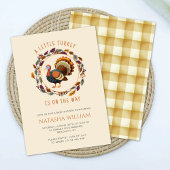 Kleine Turkije Thanksgiving Herfst Baby shower Kaart