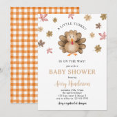 Kleine Turkije Thanksgiving Herfst Baby shower Kaart (Voorkant / Achterkant)