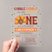 Kleine Turkse Herfst Thanksgiving 1e verjaardag Acryl Uitnodigingen (Insitu (Draagbaar))