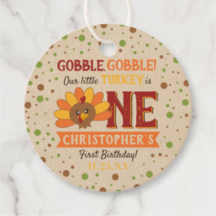 Kleine Turkse Herfst Thanksgiving 1e verjaardag Bedankjes Labels