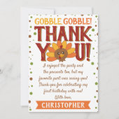 Kleine Turkse Herfst Thanksgiving 1e verjaardag Bedankkaart (Voorkant)