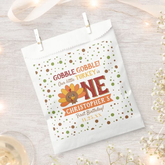 Kleine Turkse Herfst Thanksgiving 1e verjaardag Bedankzakje (Geknipt)