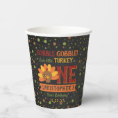 Kleine Turkse Herfst Thanksgiving 1e verjaardag Papieren Bekers (Voorkant)