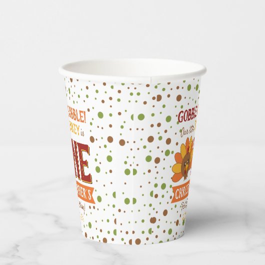 Kleine Turkse Herfst Thanksgiving 1e verjaardag Papieren Bekers (Rechts)