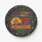 Kleine Turkse Herfst Thanksgiving 1e verjaardag Papieren Bordje (Voorkant)