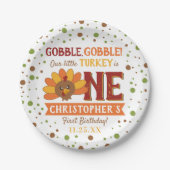 Kleine Turkse Herfst Thanksgiving 1e verjaardag Papieren Bordje (Voorkant)