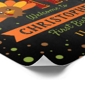 Kleine Turkse Herfst Thanksgiving 1e verjaardag Poster (Hoek)