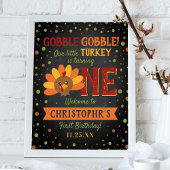 Kleine Turkse Herfst Thanksgiving 1e verjaardag Poster