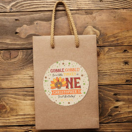 Kleine Turkse Herfst Thanksgiving 1e verjaardag Ronde Sticker