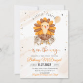 kleine turkse Thanksgiving Baby shower partij Kaart (Voorkant)