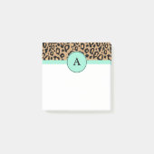 Kleine Turquoise Leopard Monogramed Post Post-it® Notes (Voorkant)