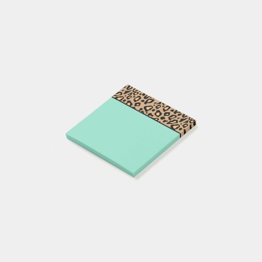Kleine Turquoise Leopard Post Post-it® Notes (Schuin)