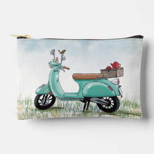 Kleine turquoise scooter etui