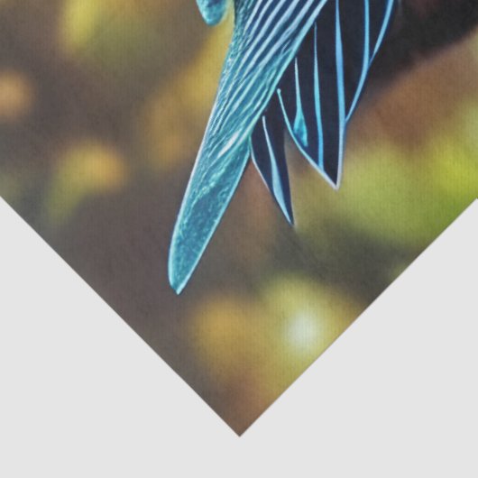 Kleine turquoise uil tissuepapier (Detail)