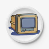 Kleine tv-set papieren bordje (Voorkant)