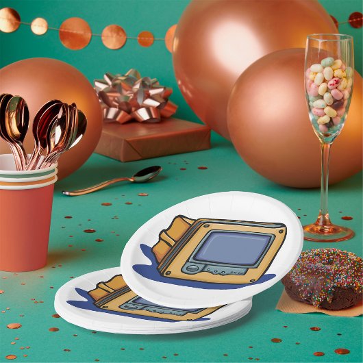 Kleine tv-set papieren bordje