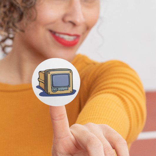 Kleine tv-set vierkante sticker