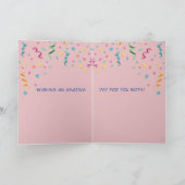 Kleine Tweeling Meisjes Verjaardag Kaart (Binnen)