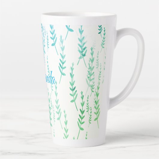 Kleine twijndraden met bladeren latte mok (Rechts)