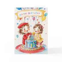 Kleine Twins Verjaardag Kaart