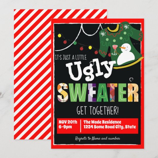 Kleine Ugly Sweater die samenkomt Kaart (Voorkant / Achterkant)