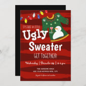 Kleine Ugly Sweater haalt kerstfeest bij elkaar Kaart (Voorkant / Achterkant)