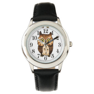 Kleine uil bruin horloge
