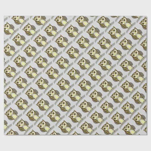 Kleine uil cadeaupapier (Vlak)