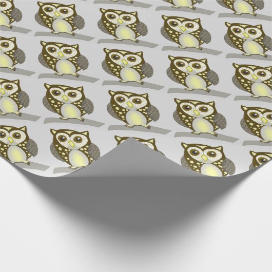 Kleine uil cadeaupapier (Hoek)