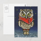Kleine uil op ijs briefkaart (Voorkant / Achterkant)