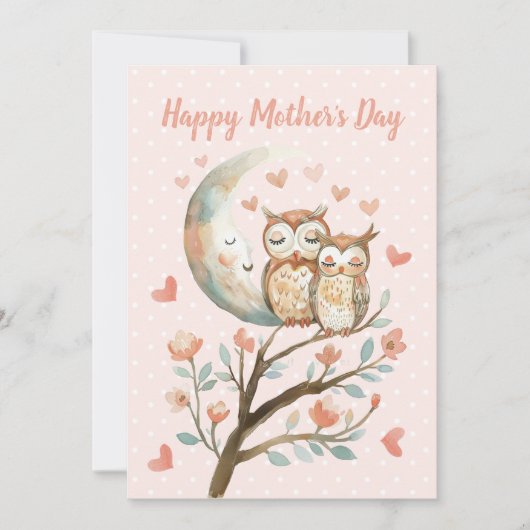 kleine uiltje met mam liefde happy moeders dag Kaa Kaart (Voorkant)