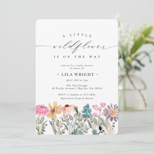 Kleine uitnodiging tot het indienen van Baby showe (Staand voorkant)