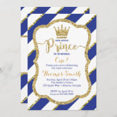 Kleine uitnodiging van prins Birthday in Blue & Go (Voorkant / Achterkant)